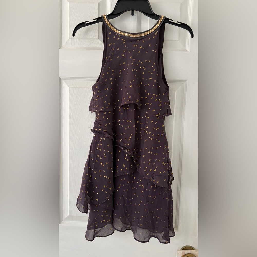 Free People Purple and Gold Mini Dress - Picture 5 of 5